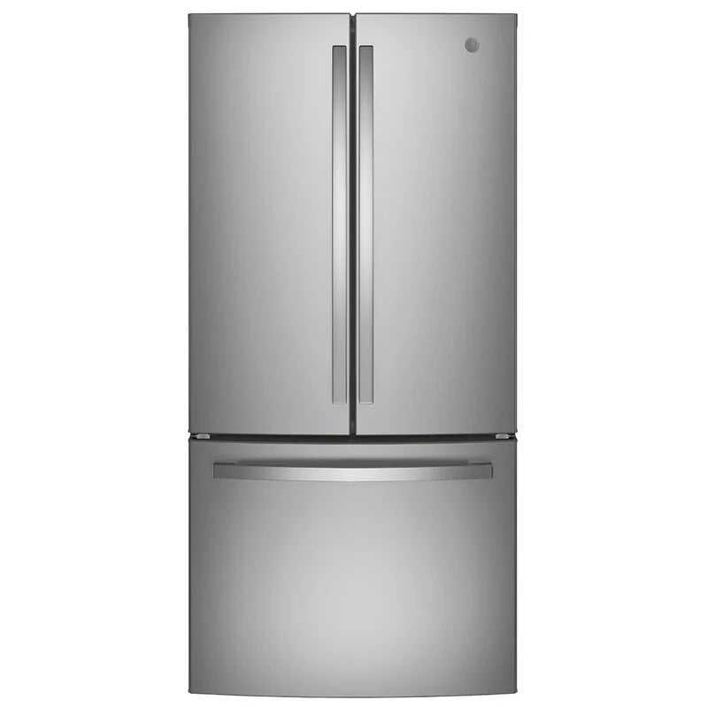 GE Appliances Energy Star 18.6 cu.ft. 120V Counter-Depth Refrigerator, French Doors, Stainless Steel - GWE19JYLFS